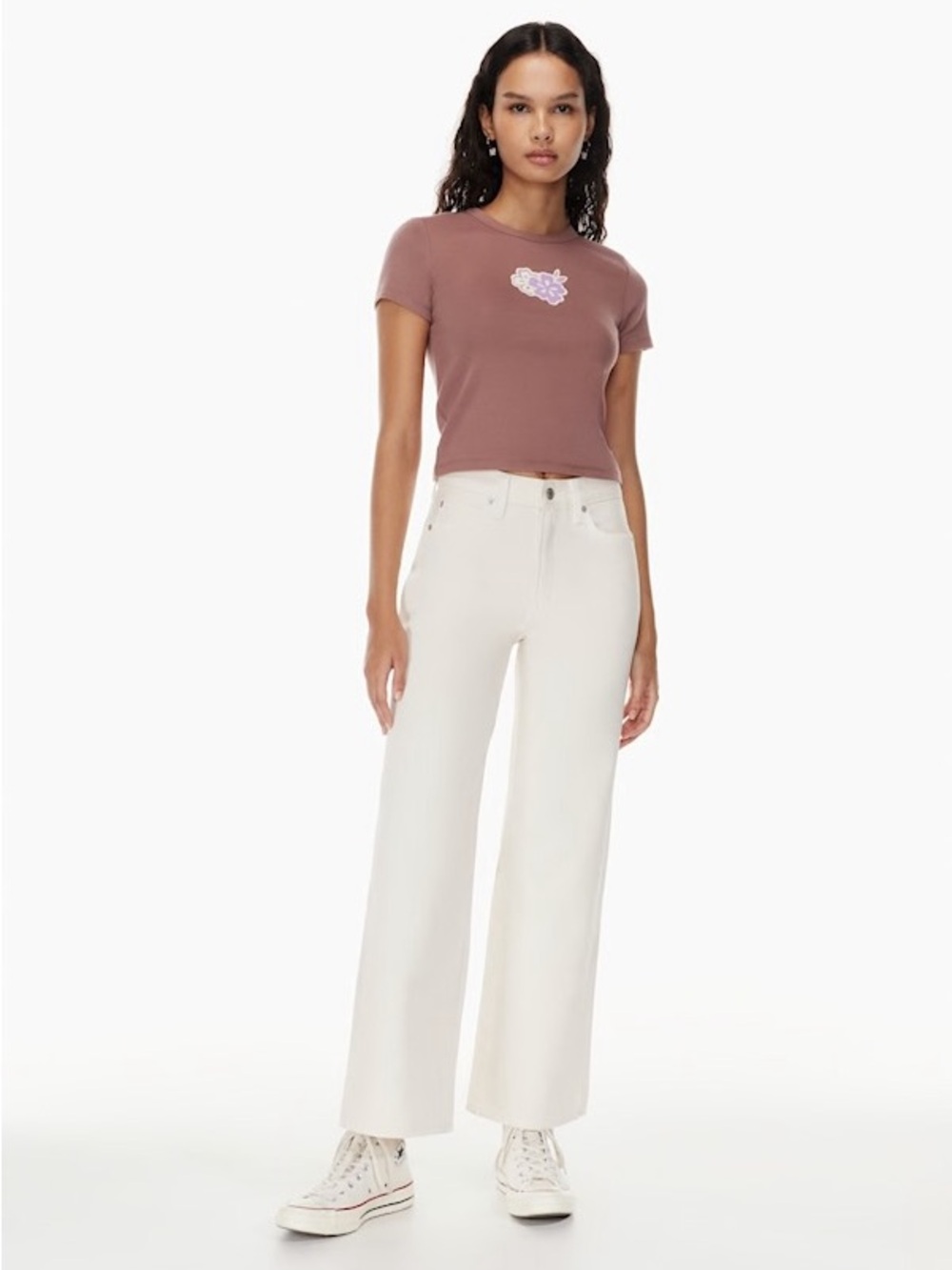 Sun-deh Jupiter High Rise Wide Leg White Jeans 100% Cotton Size 2